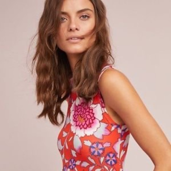 Anthropologie Maeve Cleary Bright Pink Floral Sleeveless Dress Size X-SMALL - Picture 4 of 17